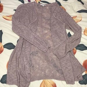 Purple knitted cardigan